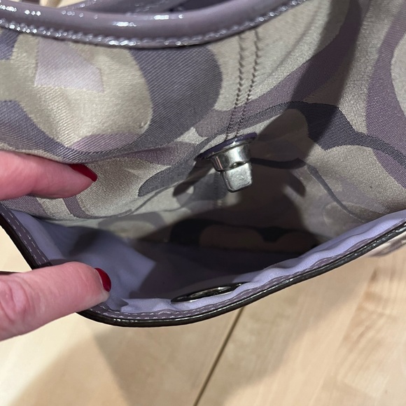 Coach medium sized crossbody purse purple great used condition. - Picture 4 of 5